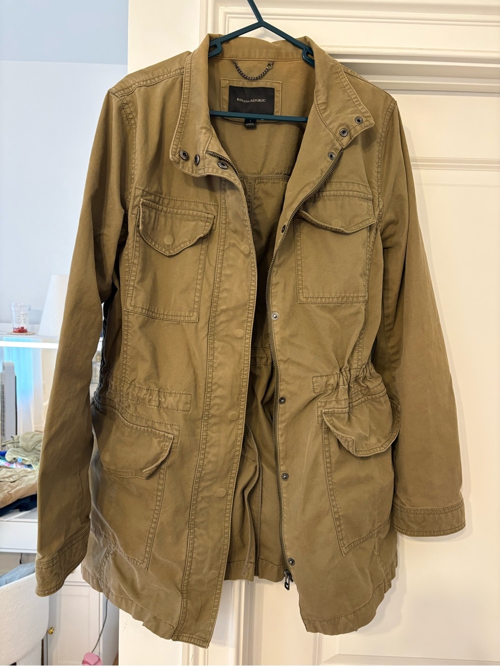 Banana Republic Olive Utility Jacket with Front Pockets